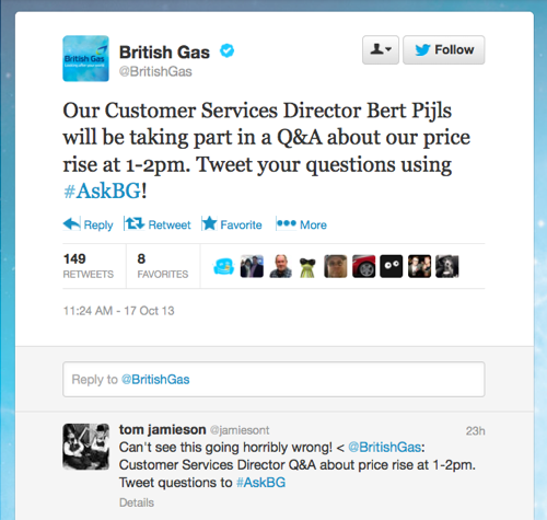 British Gas Twitter Q&A