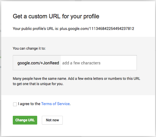 Get a custom URL for your Google+ profile